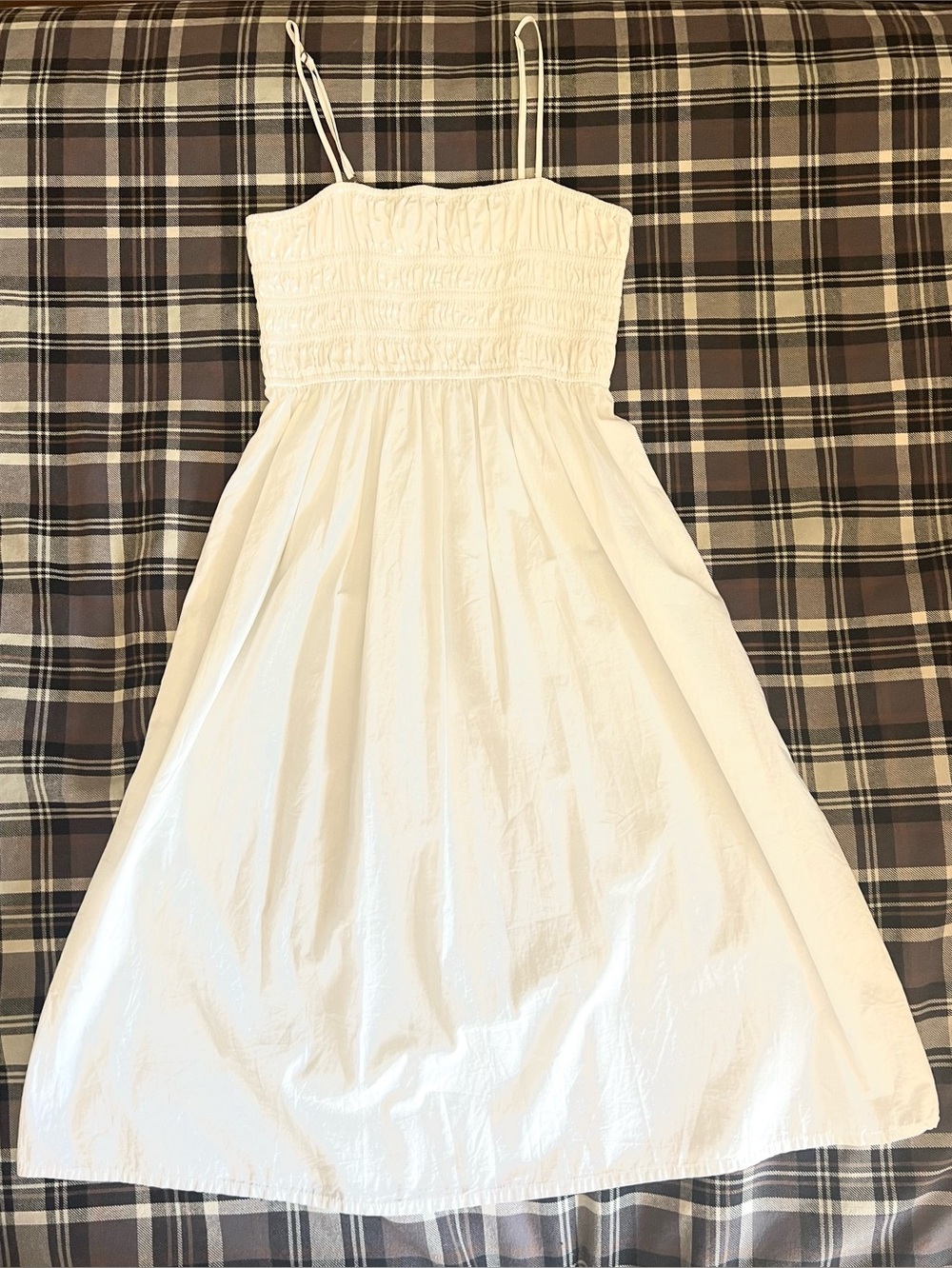 Abound White Smocked Bodice Midi Dress Size Small Cotton (Nordstrom Brand)